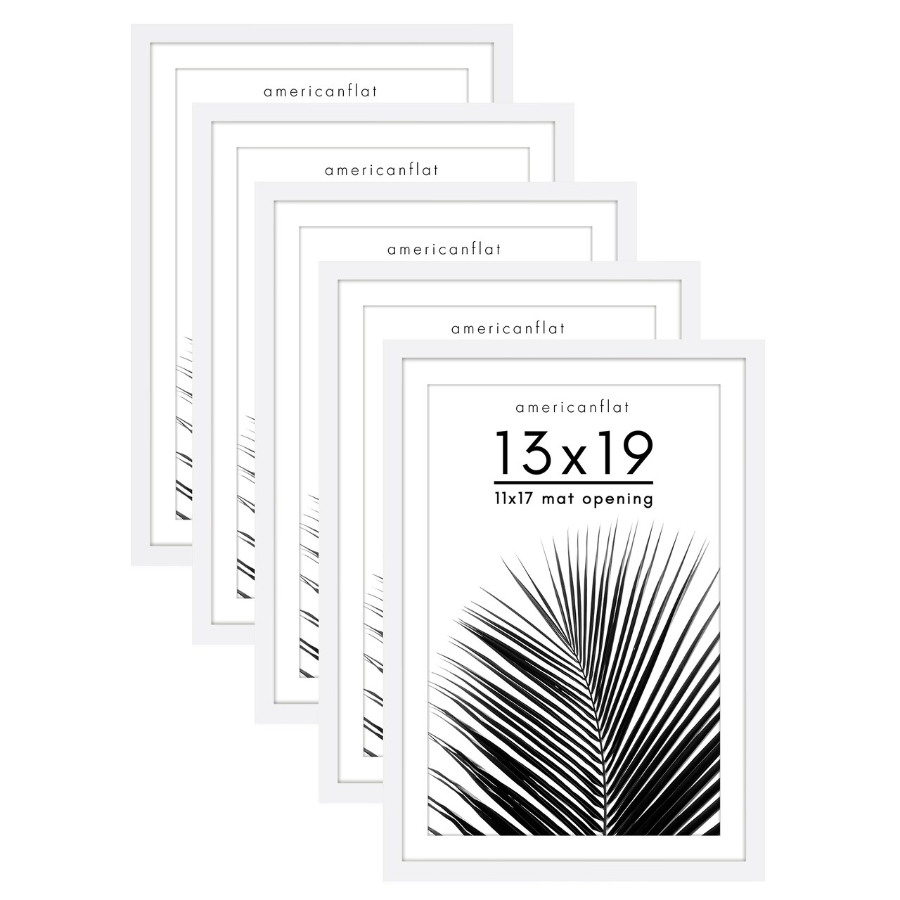 Americanflat Picture Frame Set with Mat - Set of 5 - Photo Frame Set of Five for Wall Display - Plexiglass Cover - Hanging Hardware
